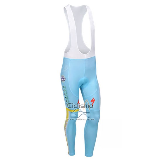 Astana Ropa Ciclismo Culotte Largo 2013 Mangas Largas Azul Claro